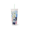 Stainless Steel Tumbler with Straw, Spring Court/N