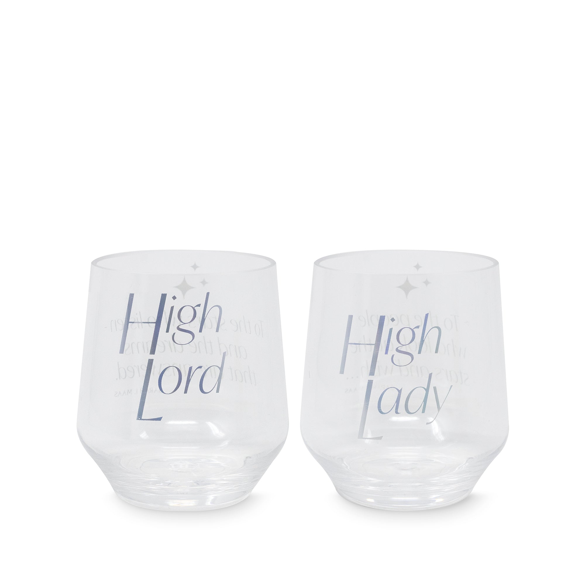 Acrylic Stemless Wine Glass Set, Night Court