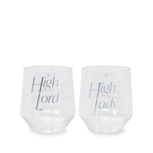 Acrylic Stemless Wine Glass Set, Night Court