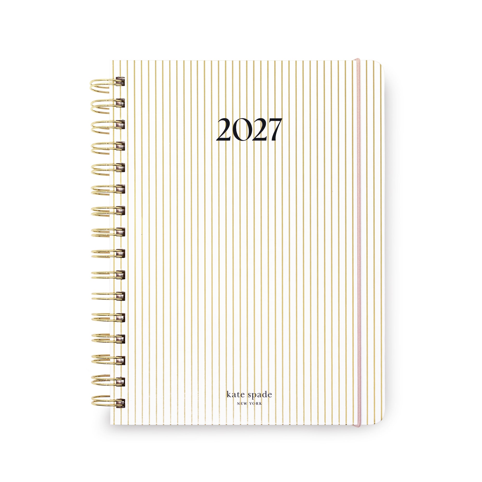12 Month Planner - Large Spiral - GOLD PINSTRIPE