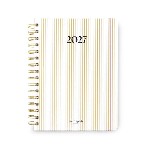12 Month Planner - Large Spiral - GOLD PINSTRIPE