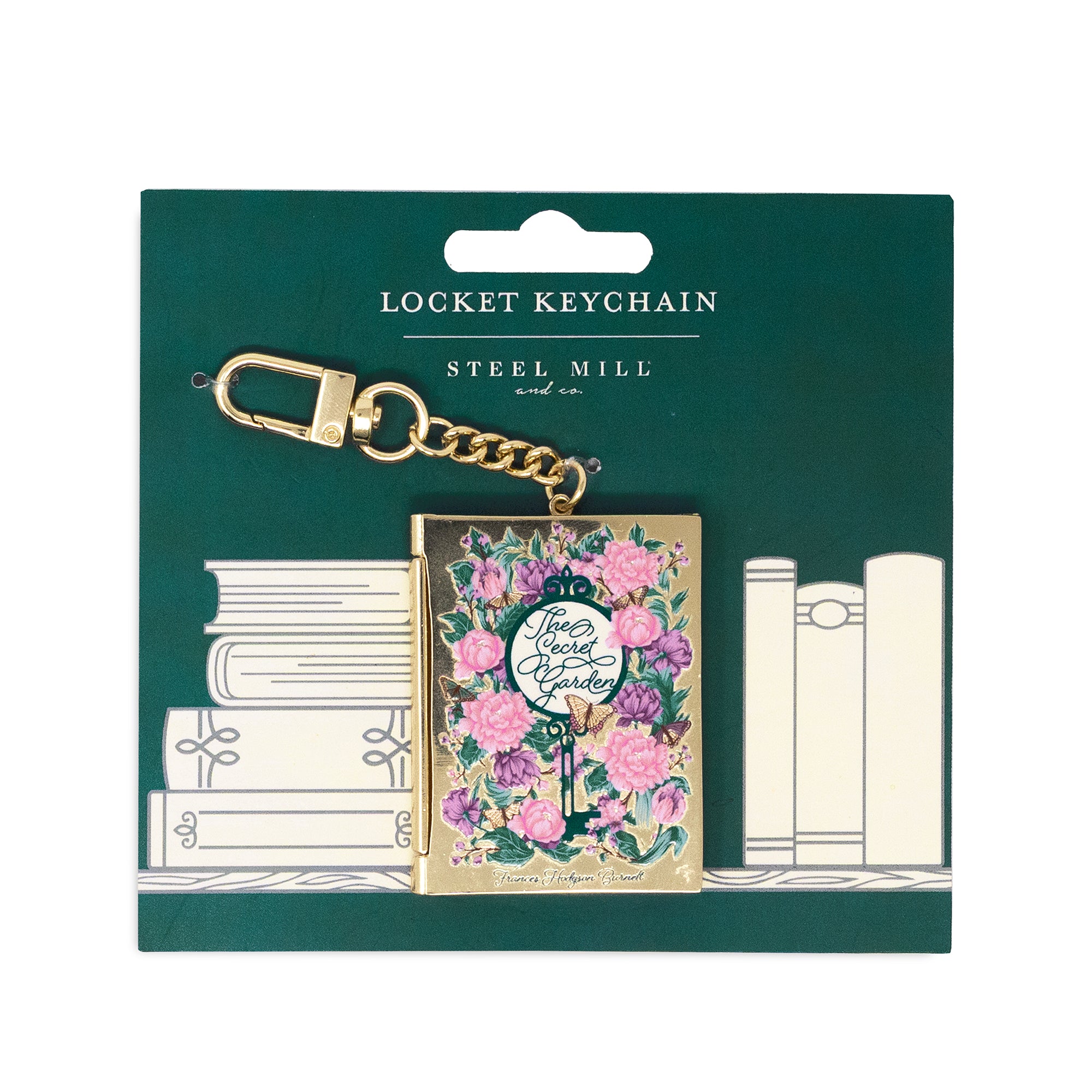 Locket Keychain, The Secret Garden - Floral
