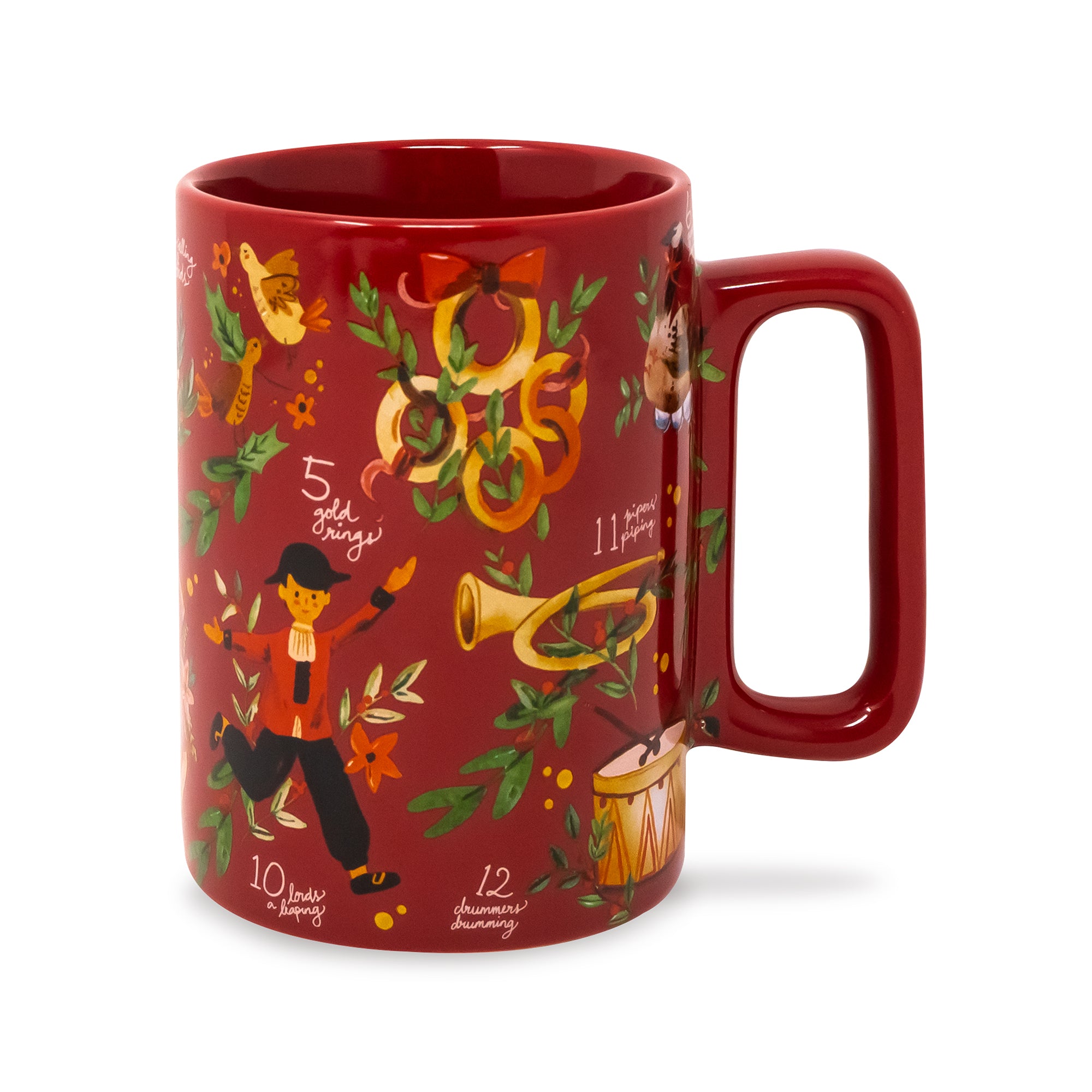Slim Ceramic Mug - Twelve Days of Christmas