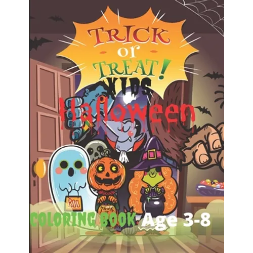 Kids halloween coloring book: Age 3-8