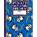 Primary Composition Notebook: Cute Panda with Bamboo Sticks Kindergarten Composition Notebook