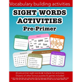 Sight Words Pre-primer vocabulary building activities: Education resources by Bounce Learning Kids