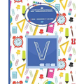 Composition Notebook V: Monogrammed Initial Primary School Wide Ruled Notebook