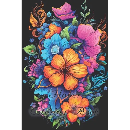 Flower Coloring Book for Adults with back background