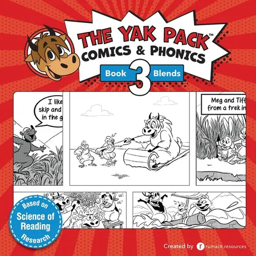 The Yak Pack: Comics & Phonics: Book 3: Learn to read decodable blend words